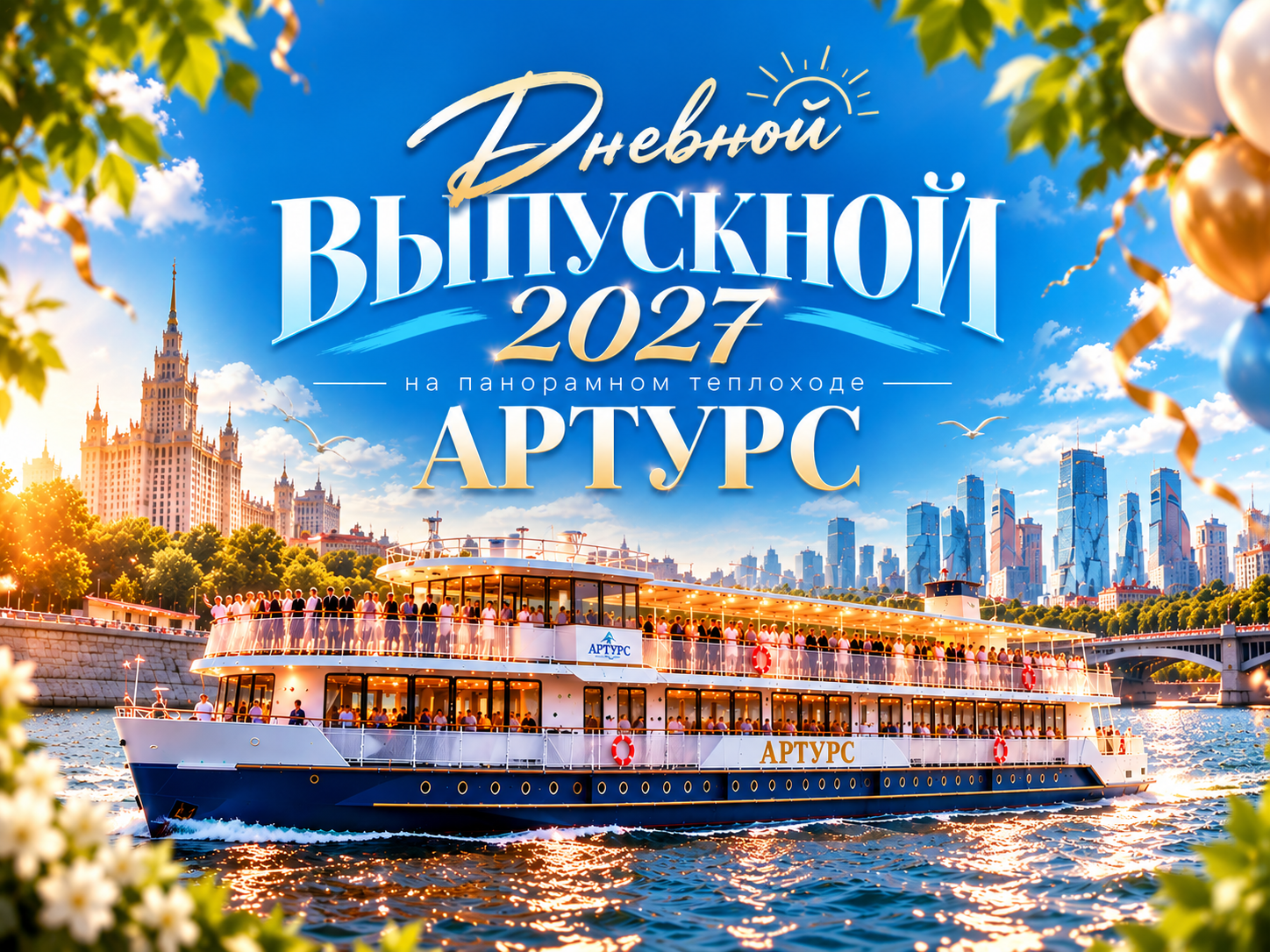 Дневной выпускной 2027 на панорамном теплоходе «Артурс»