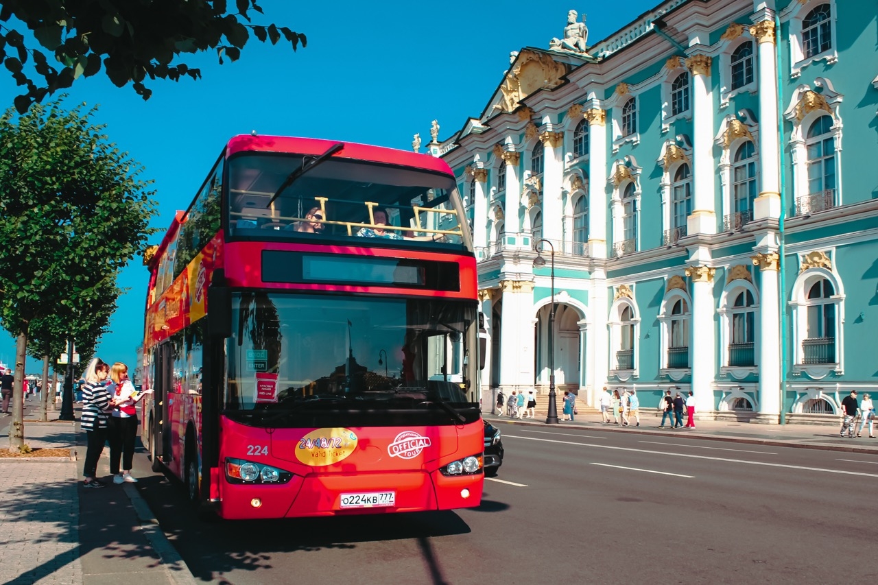 Экскурсия на Двухэтажном Автобусе по Системе "Hop On - Hop Off" Г. Санкт-Петербург